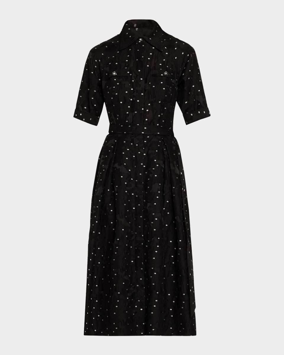Burnout Polka Dot Midi Shirtdress